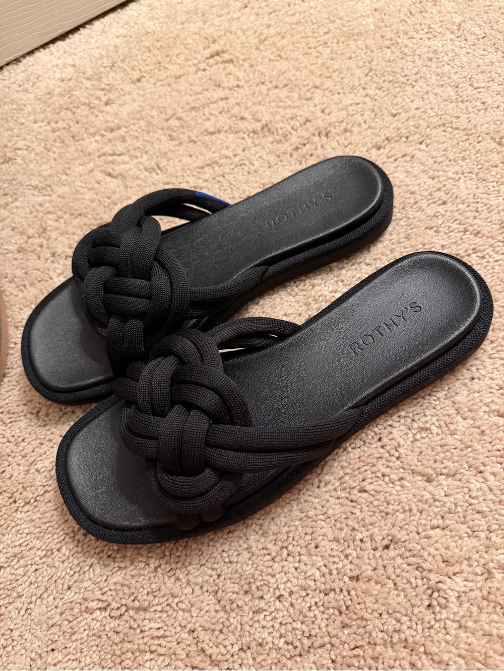 Rothy's Black Braided Knot Slide Sandals - Picture 2 of 3